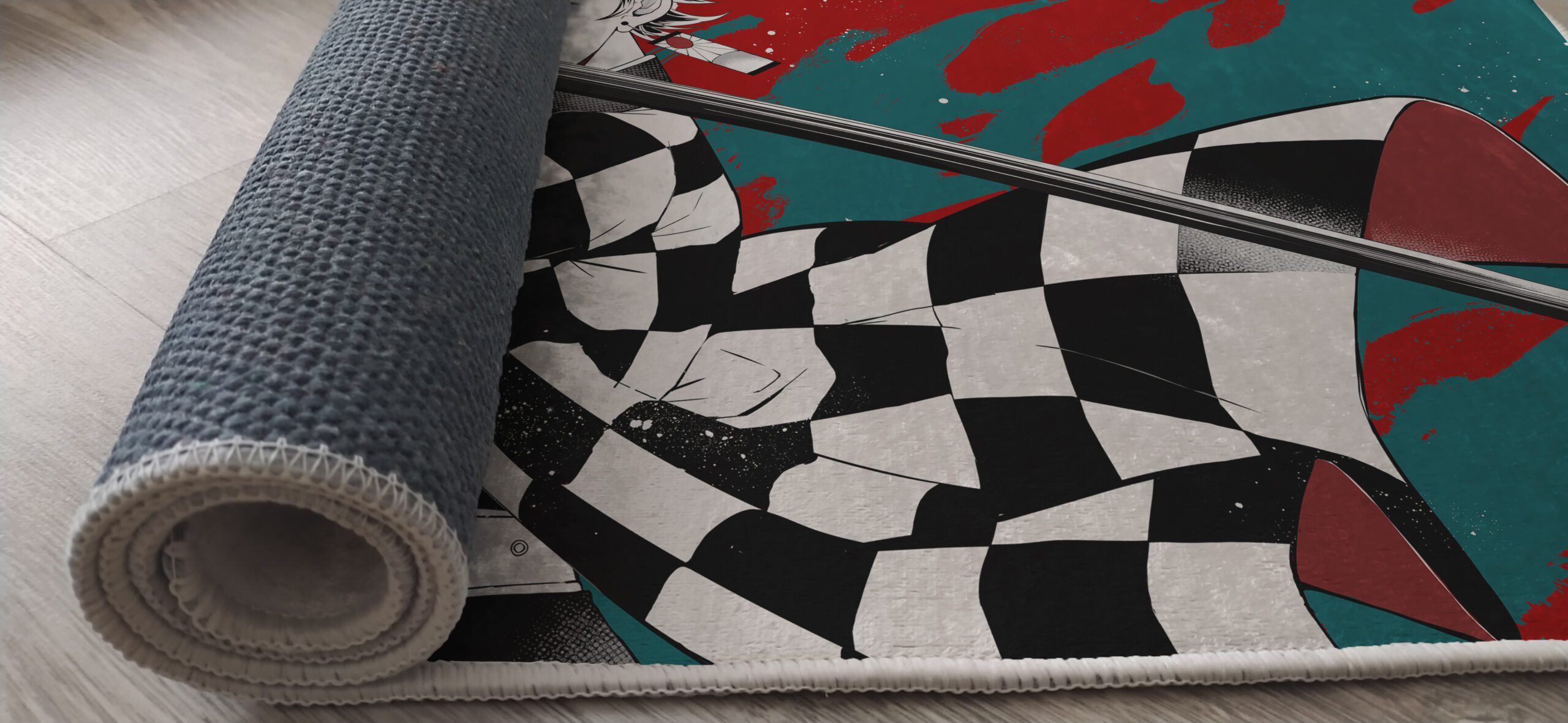 Demon Slayer rug close view