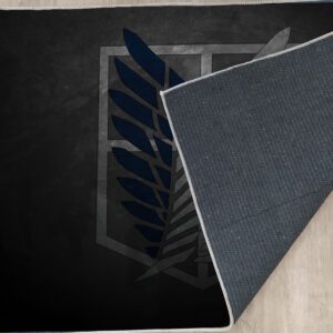 Attack on Titan logo rug featuring the Survey Corps emblem for anime fans