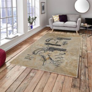 Classic firearm patent wall art with vintage blueprint design