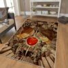 Death Note rug featuring L and Kira design displayed in living room – anime fan home decor