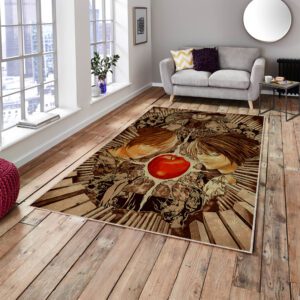 Death Note rug with L and Kira rug in a room