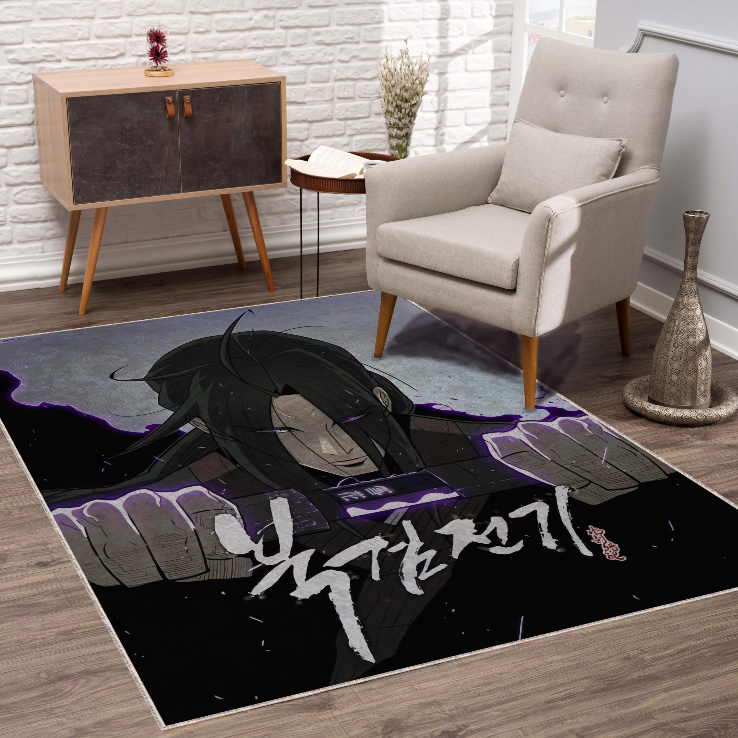 Legend of Northern Blade rug featuring Jin Mu-Won for anime enthusiasts