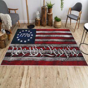 Rug featuring “We The People” 1776 design with American flag – historical and patriotic home decor