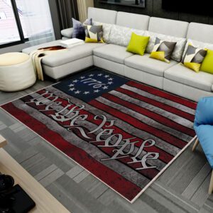 Rug featuring “We The People" 1776 design with American flag – patriotic and historical home decor