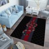 Luxury Gucci style rug on the floor in a modern living room